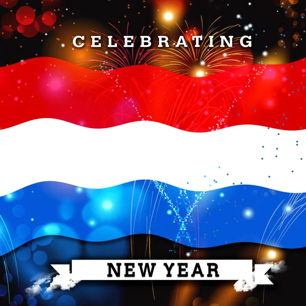 New year card with flag of Luxembourg — Stock Photo, Image