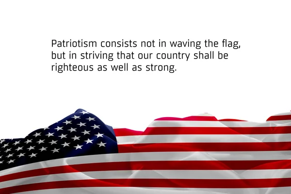 Patriotism consists not in waving the flag concept — Stock Photo, Image