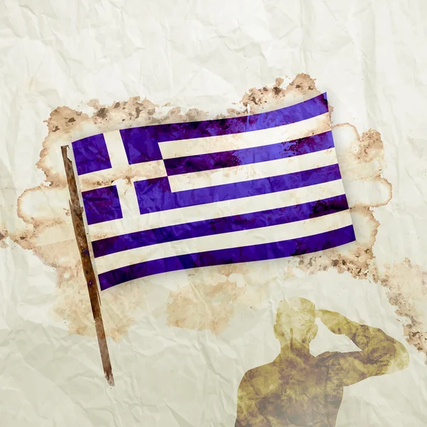 Bandera de madera Grecia — Foto de Stock