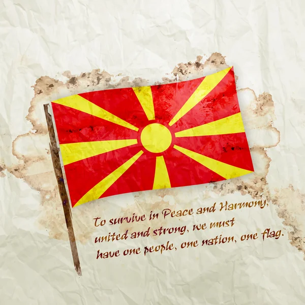 Macédoine drapeau grunge — Photo