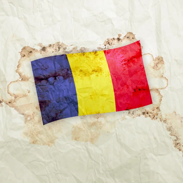 Romanya bayrağı suluboya grunge kağıt üzerinde — Stok fotoğraf