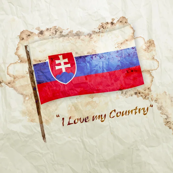 Slovakien flagga på akvarell grunge paper — Stockfoto