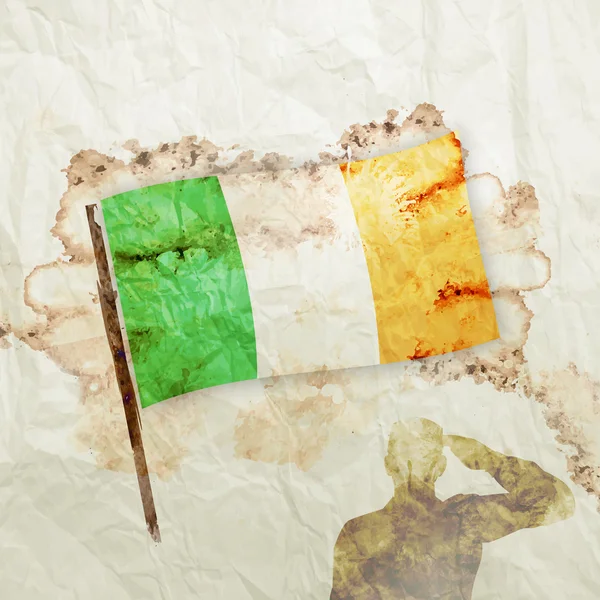 Irlandflagge auf Aquarell-Grunge-Papier — Stockfoto
