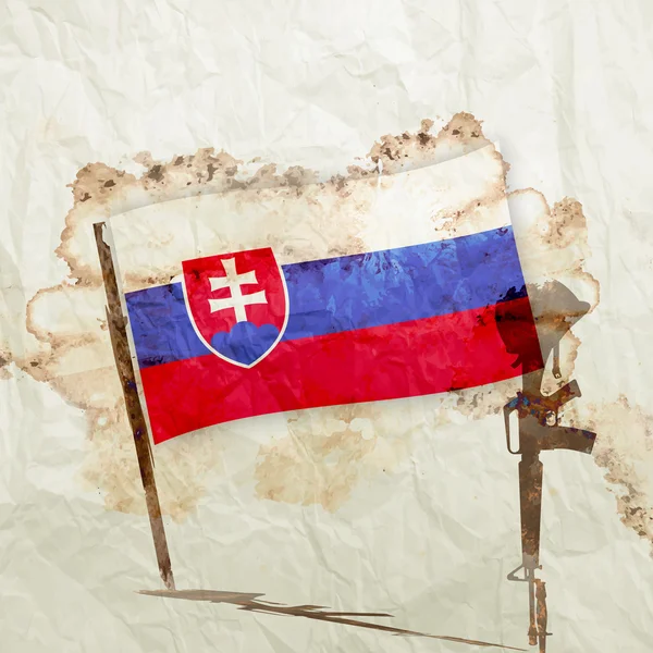 Szlovákia zászló akvarell grunge papíron — Stock Fotó
