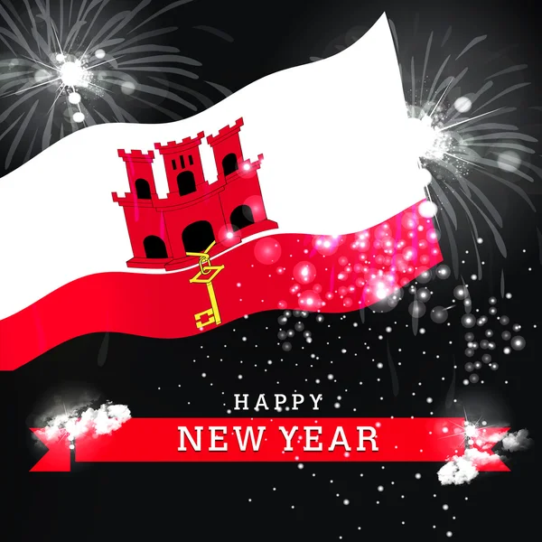Carte Nouvel An avec drapeau — Photo