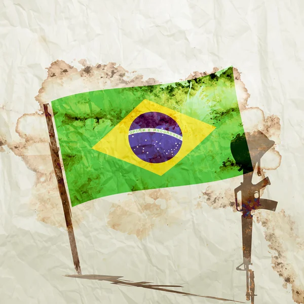 Brasile bandiera grunge — Foto Stock