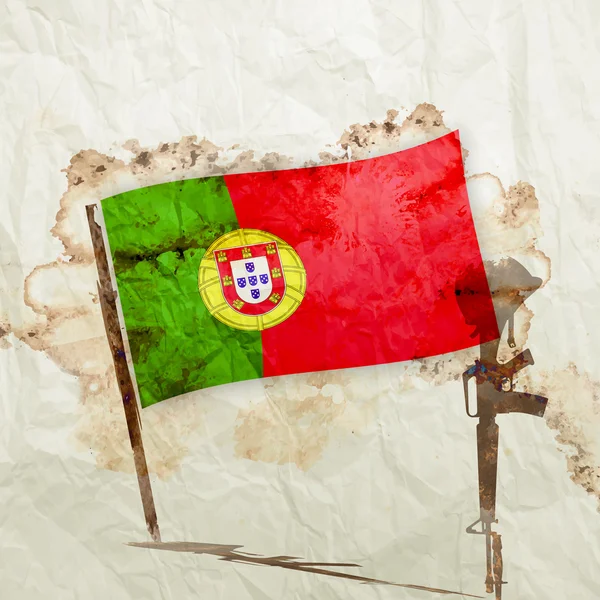 Portogallo bandiera su carta grunge acquerello — Foto Stock
