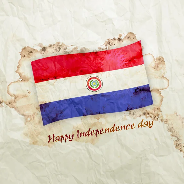 Paraguay-Flagge auf Aquarell-Grunge-Papier — Stockfoto