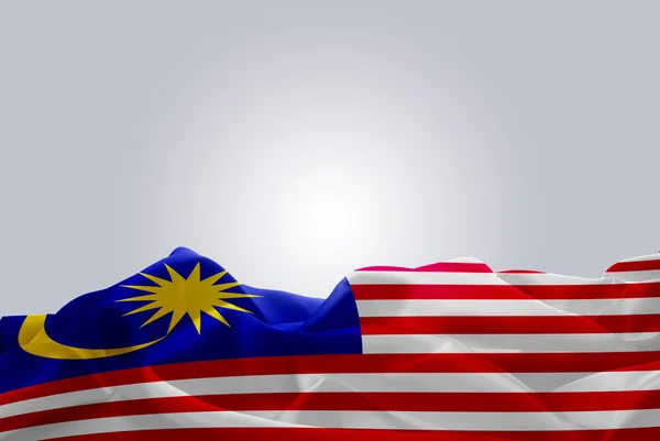 Viftar abstrakt tyg Malaysia flagga — Stockfoto