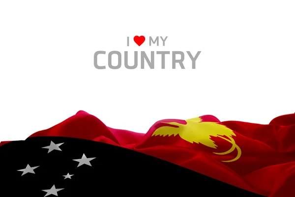 Waving flag of Papua New Guinea — Stock Photo, Image