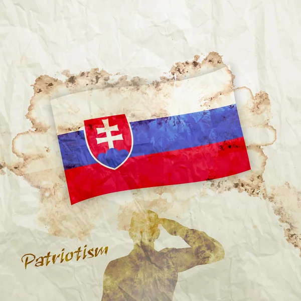 Flagge der Slowakei auf Aquarell-Grunge-Papier — Stockfoto