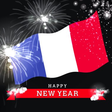 Yeni yıl kartı ile Fransa bayrağı