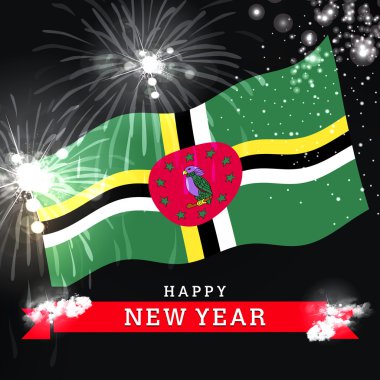 Yeni yıl kartı bayrak ile