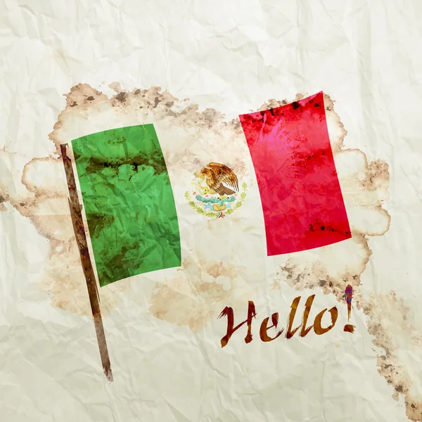 Mexico flag on watercolor grunge paper — Stock Photo, Image