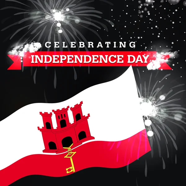 Celebración de la tarjeta del Día de la Independencia con bandera — Foto de Stock