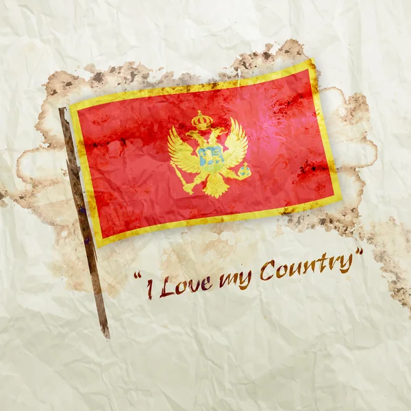 Integetett Montenegró zászlaja — Stock Fotó