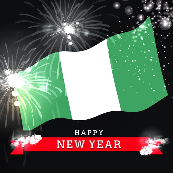 Boldog új évet kártya-val zászló — Stock Fotó