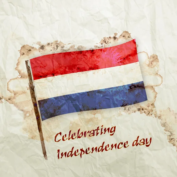 Netherlands flag on watercolor grunge paper — Stock Photo, Image