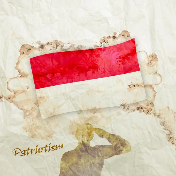 Bandeira da Indonésia no papel aquarela grunge — Fotografia de Stock