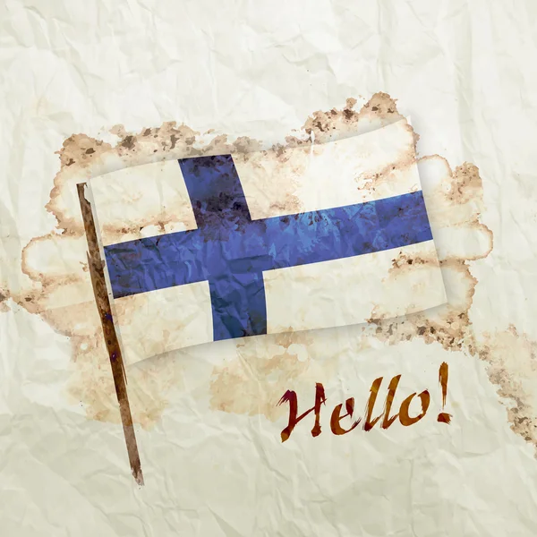 Finland grunge vlag — Stockfoto