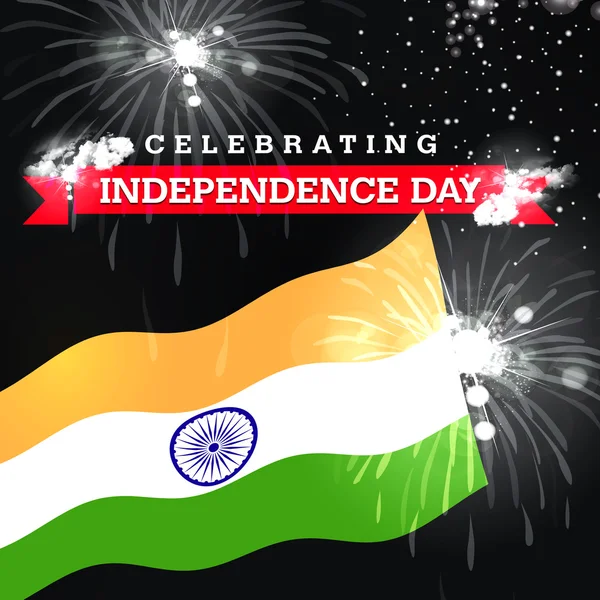 Γιορτάζοντας την ημέρα ανεξαρτησίας κάρτα με σημαία — Φωτογραφία Αρχείου