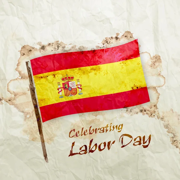 Vlajka Španělsko papírově akvarel grunge — Stock fotografie