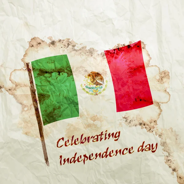 Mexikói zászló akvarell grunge papíron — Stock Fotó