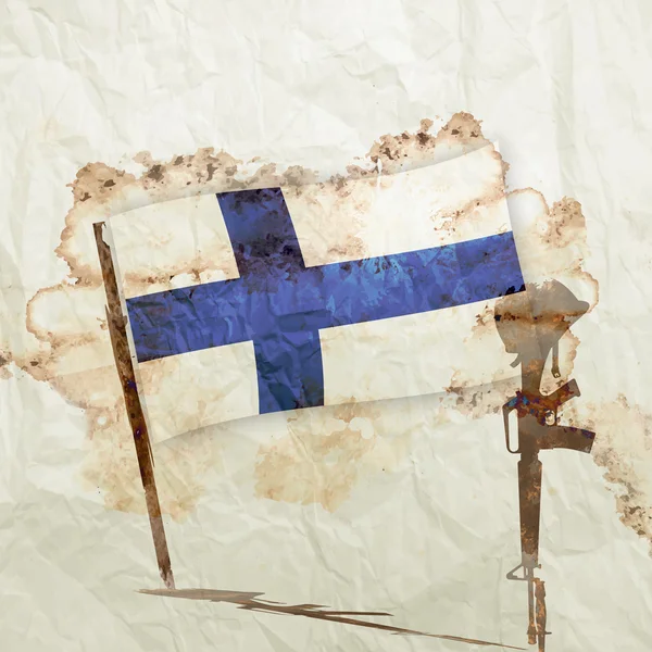 Finlandiya grunge bayrağı — Stok fotoğraf