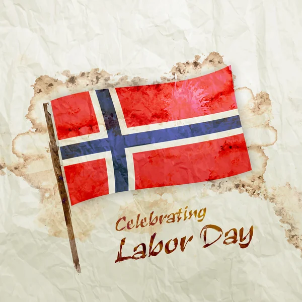 Norway flag on watercolor grunge paper
