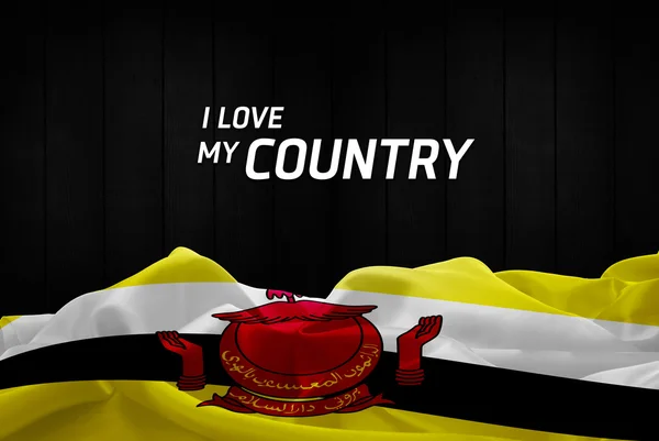 I Love my Country with Brunei Flag — Stok Foto