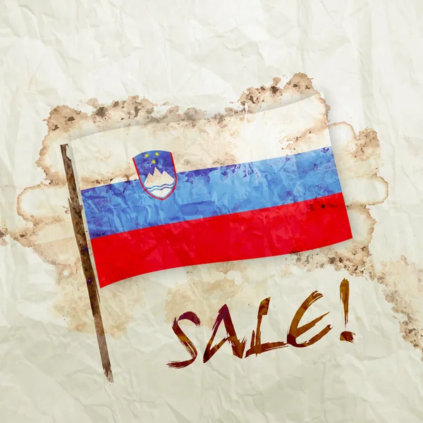 Σημαία Σλοβενίας σε χαρτί ακουαρέλας grunge — Φωτογραφία Αρχείου