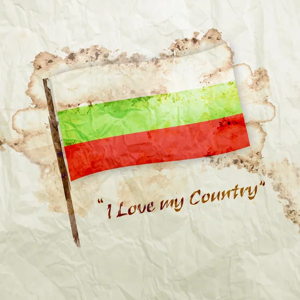 Bulgaria flag on watercolor grunge paper — Stock Photo, Image