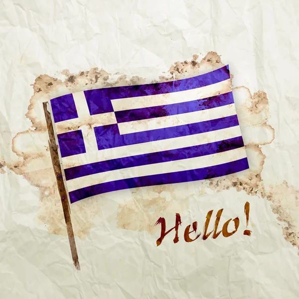 Yunanistan ahşap bayrak — Stok fotoğraf