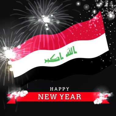 Yeni yıl kartı bayrak ile