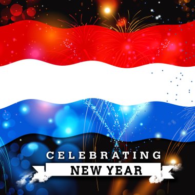 Yeni yıl kartı ile Lüksemburg bayrağı