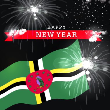 Yeni yıl kartı bayrak ile