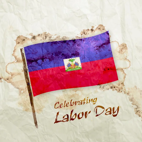 Прапор Гаїті на папері аквареллю гранж — стокове фото