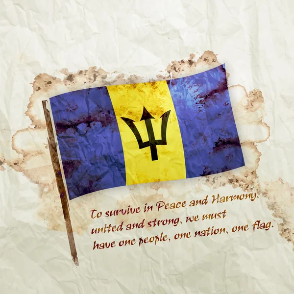 Barbados grunge zászló — Stock Fotó