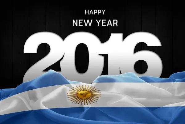 Tarjeta de año nuevo con bandera de Argentina —  Fotos de Stock