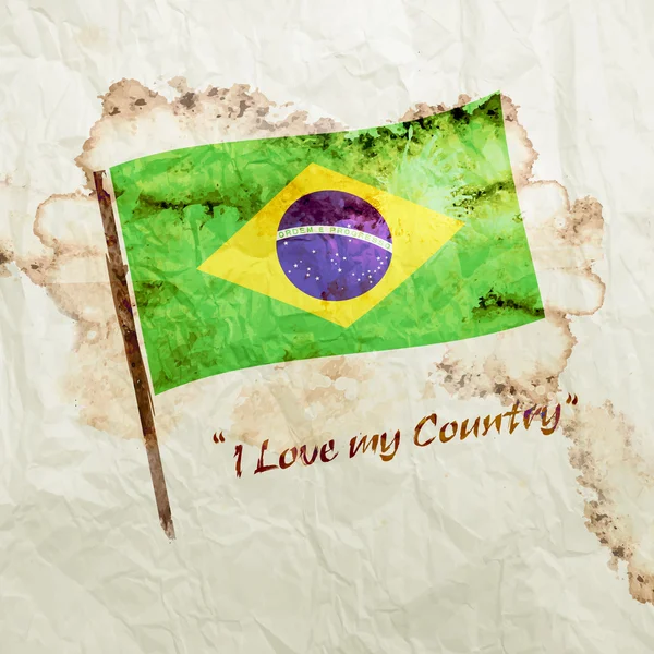 Brasilien grunge flagga — Stockfoto