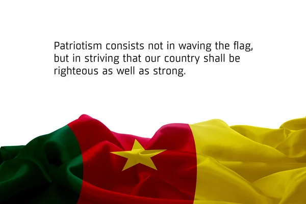 Bandiera sventolante del Camerun — Foto Stock