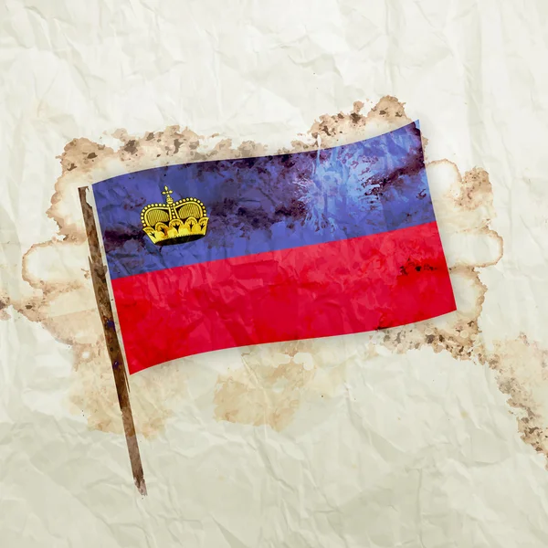 Λιχτενστάιν σημαία σε χαρτί ακουαρέλας grunge — Φωτογραφία Αρχείου