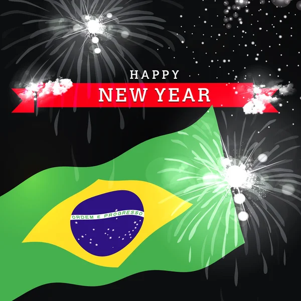 Happy New Year card with flag — Stock Photo, Image