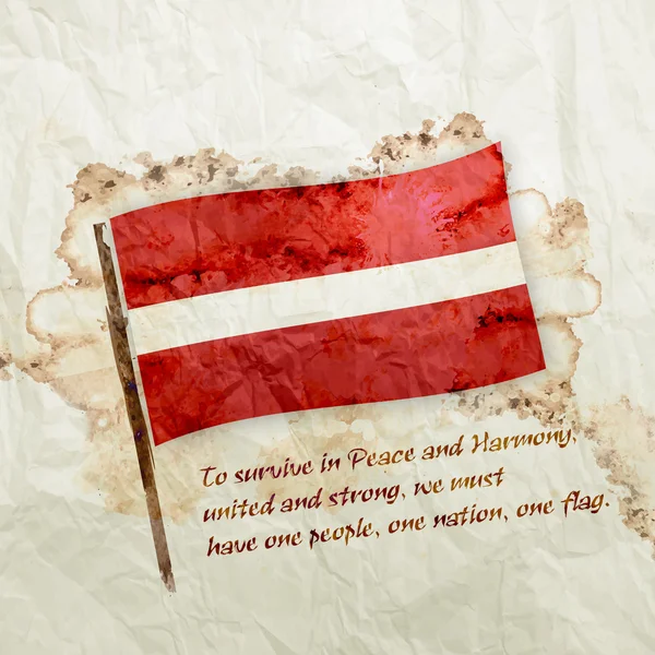 Bandeira da Letónia em papel aquarela grunge — Fotografia de Stock