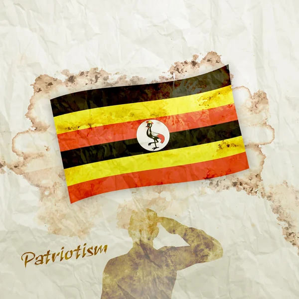 Прапор Уганди гранж аквареллю папір — стокове фото