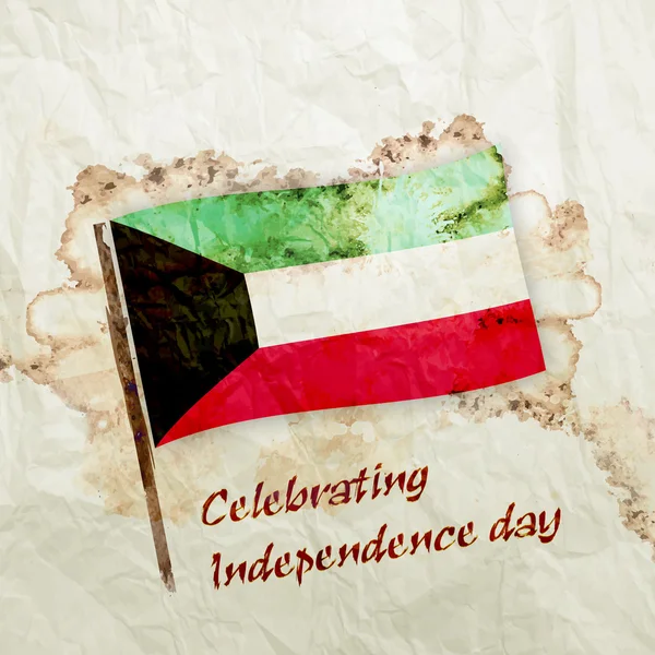 Kuwait flag on paper background — Stock Photo, Image