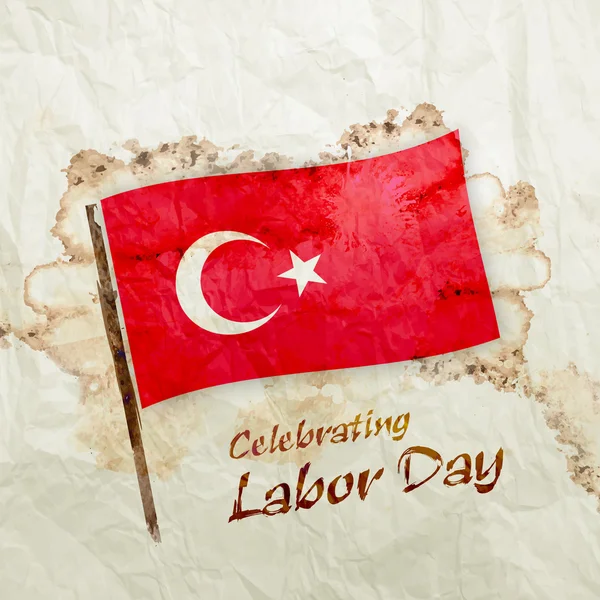 Прапор Туреччини на папері аквареллю гранж — стокове фото