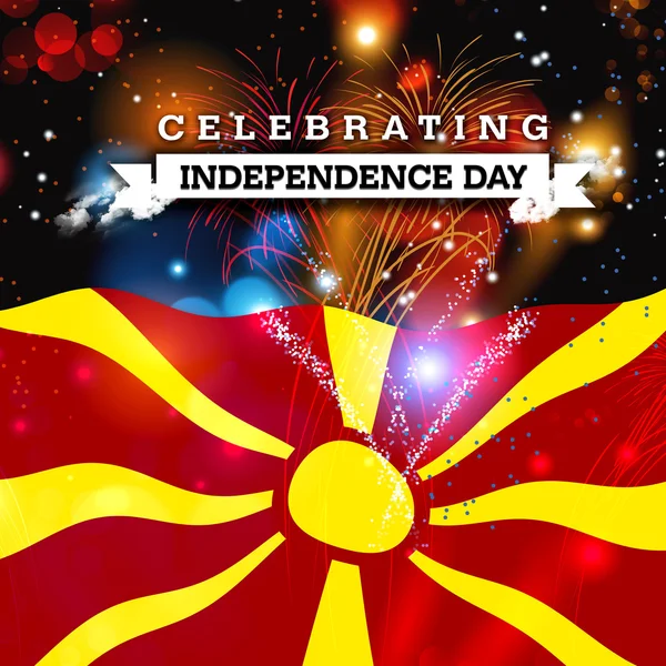 Carte du jour de l'indépendance de la Macédoine — Photo