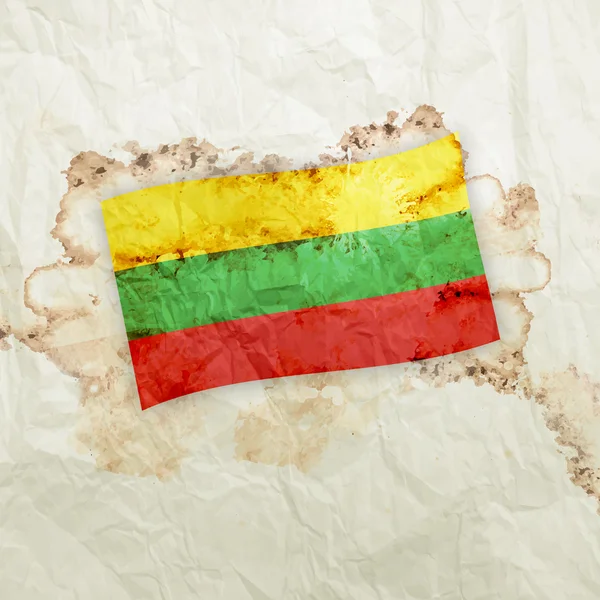 Lithuania flag on watercolor grunge paper — Stock Photo, Image