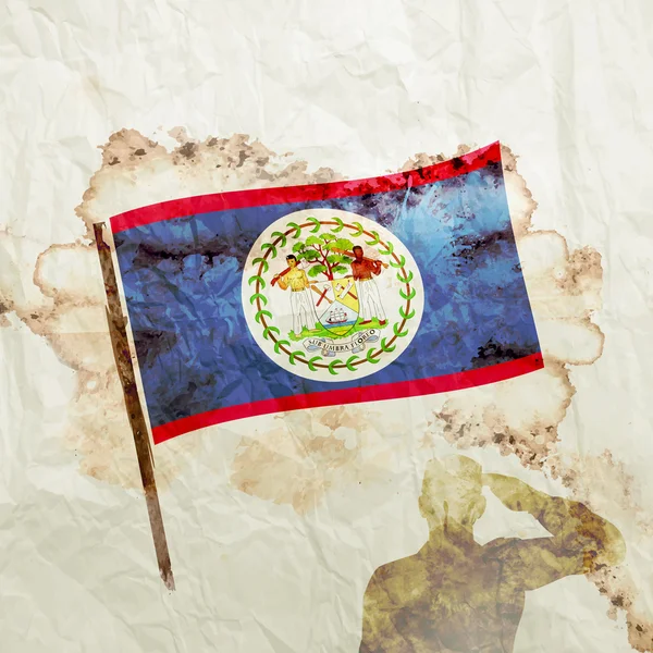 Bandiera grunge Belize — Foto Stock